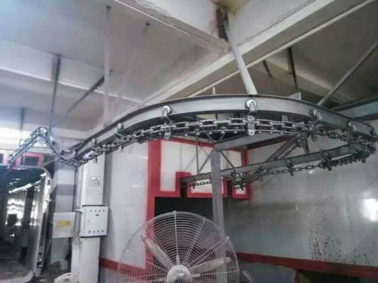 1.5KW العلوية أحادي السكة الحاملة أنظمة عجلة عربة لسلسلة المسار Encolsed